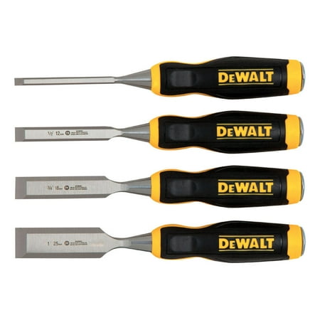DeWalt 1" W x 5" L Forged Steel Wood Chisel Set Yellow...
