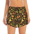thumbnail image 4 of Lsque Autumn Plants Maple Tree Vintage Printed Women's Running Shorts with Liner Pockets,Elastic Quick Dry Workout Athletic Gym Yoga Shorts,Womens High Waist Shorts-Medium, 4 of 9
