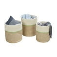 thumbnail image 3 of Honey-Can-Do Paper Straw Set of 3 Nesting Storage Baskets with Handles, Natural/Green, 3 of 8