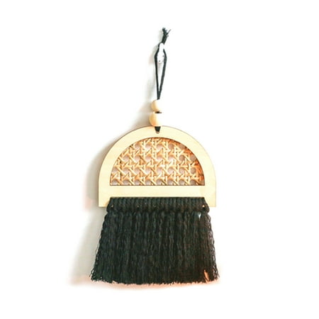 

Simple Wall Hanging Pendants Woven Bamboo Gifts Handmade Wall Decor Boho Pendant Tassel Home Decoration B