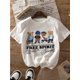 thumbnail image 1 of Women's "FREE SPIRIT" Graphic Tee - Casual Crew Neck Short Sleeve T-Shirt, Breathable Cotton Blend, Machine Washable, White with Cartoon Bear Design, Perfect for Spring & Summer, Ladies T Shirts, 1 of 7