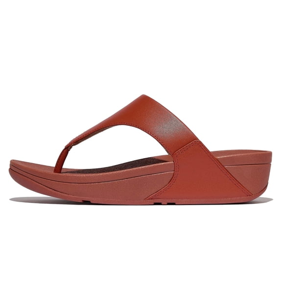 Sandalia FitFlop Lulu de Cuero con Tira entre los Dedos Terracota Talla 8 M