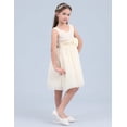 thumbnail image 3 of Yruioon Kids Girls Sleeveless Chiffon Ball Gown Prom Wedding Bridesmaid Birthday Evening Party Dress Cream 2, 3 of 7