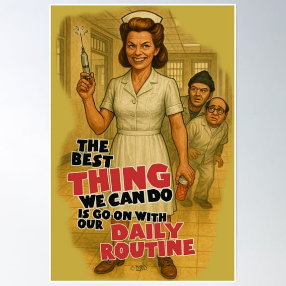 Nurse Ratched One Flew Over The Cuckoos Nest Daily Routine Poster Wall Art, Modern Wall Decor, 8x12 UNFRAMED