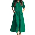 thumbnail image 2 of Staron Robes d'Été pour Femmes en Liquidation à Moins de 10 $ Amples Décontractées en Coton et Lin à Boutons Manches Courtes Robe d'Été Col en V Plage Fête Longue Robe Maxi, 2 of 6