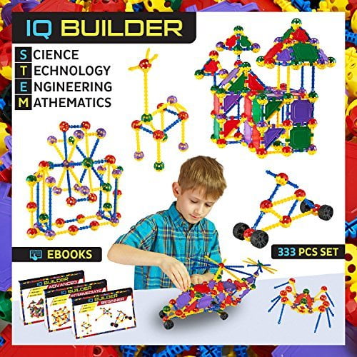 IQ BUILDER | STEM Learning Toys | Creative Construction Engineering | Fun Educational Building Blocks Toy Set for Boys and Girls Ages 5 6 7 8 9 10 Year Old + | Best Toy Gift for Kids | Activity Game