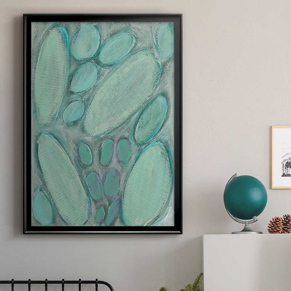 Blue Orbs I Premium Framed Print, in Gold, Black, or Silver - Ready to Hang
