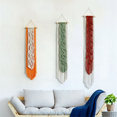 thumbnail image 4 of Qtmnekly Tapiz de macramé tejido con hojas nórdicas para colgar en la pared, estilo bohemio, para jardín, sala de estar, dormitorio, hogar, hotel, decoración, 4 of 6
