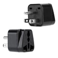 thumbnail image 1 of 2x Plug Adapter In Black - Set Of 2 Pieces Type B Power Socket Travel Adapter For Germany, Italy, Spain, France - Converter Conversion Device, 1 of 5
