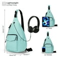 thumbnail image 3 of HAWEE Convertible Chest Backpack for Women Adjustable Left and Right Shoulder Bag Casual Daypacks for Gym Travel Hiking, Mint Green, 3 of 7