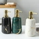 thumbnail image 5 of Botella vacía tipo prensa para champú, subenvasado, bomba jaspeada, dispensador de gel de ducha para el hogar (400 ml, blanco), 5 of 7