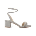 thumbnail image 3 of Badgley Mischka Womens Jada Satin Rhinestone Dress Sandals Silver 9 Medium (B,M), 3 of 3