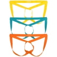 thumbnail image 2 of TANBOM Men's Nylon Sexy Thong Underwear All-Strap Special Design Breathable Stay-Put Yellow Lake Green Orange L, 2 of 6