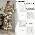 thumbnail image 6 of SEANATIVE Women's Sleepshirts Long Sleeve Cozy Button Front Nightshirt Long Length Pajama Dress Holiday Night Gown for Sleep Bedtime Home Christmas Party, 3XL, Poinsettia Flower, 6 of 7