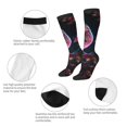 thumbnail image 3 of Naloa Glowing Leaf Bird Thigh High Socks Extra Long Stretchy Sock Women Over Knee High Opaque Stocking Daily Wear, 3 of 6