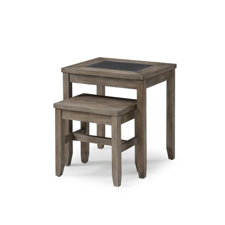 Emerald Home Nevada Honey Amber Nesting Tables with Straight Legs And Space Saving