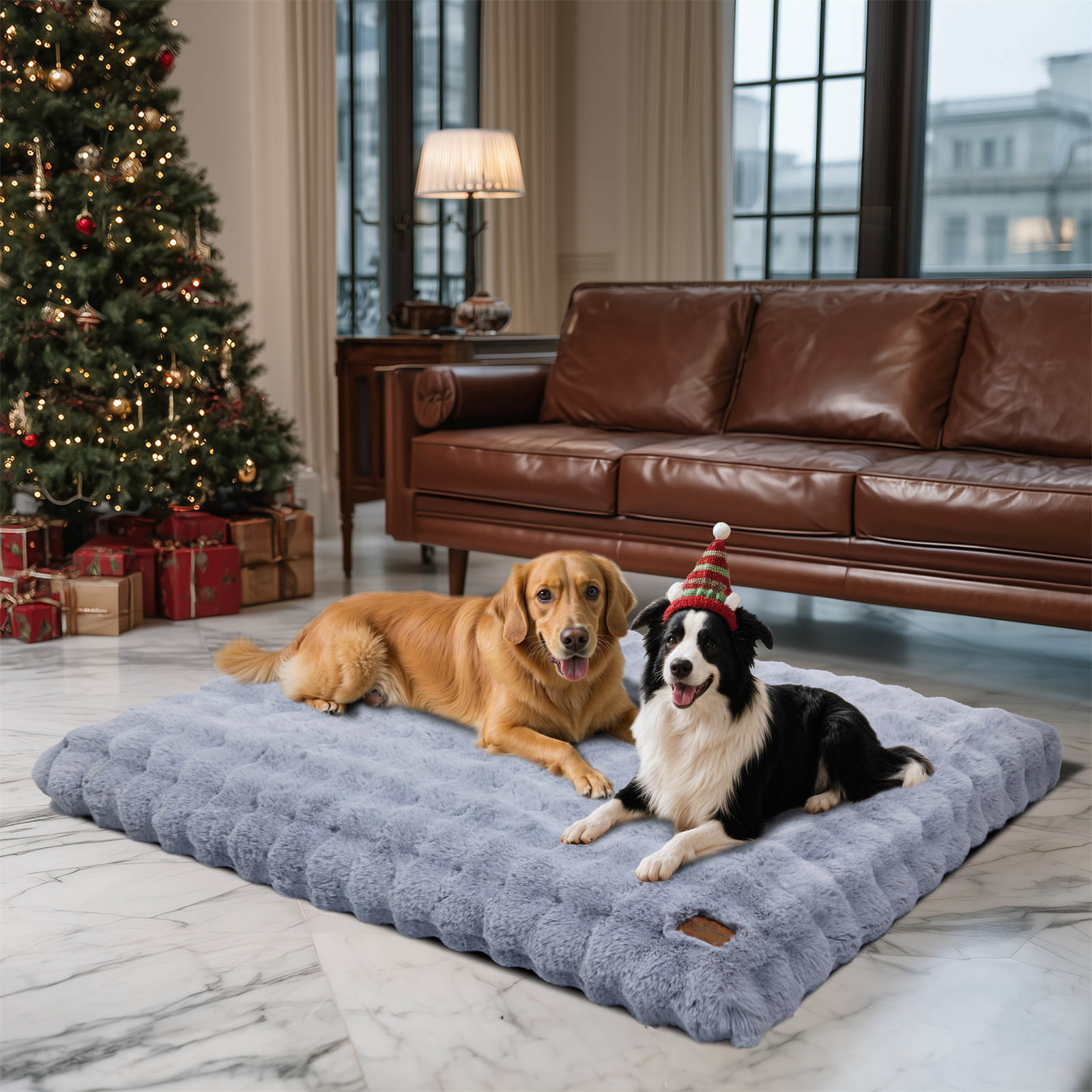BingoPaw 4XL Dog Bed Washable Calming Pet Crate Mattress with Removable Cover Waterproof