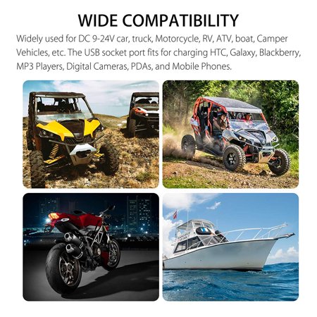 Dual Usb Socket Charger 2 1a 2 1a Led Voltmeter 12v Power