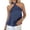 #0046-Blue, variant on Casual Tops for Women Retro Dot Pattern Halter Strap Open Back Sleeveless Tees Stylish Lightweight Pullover Blouses Gift