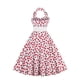 thumbnail image 3 of Vestidos Para Mujer Vestidos Casuales Sin Mangas Cuello Redondo Retro Estampado de Lunares Cinturón de Cintura Alta Cuello Halter Vestido Sin Espalda Odeerbi ODB149645, 3 of 8