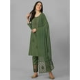 thumbnail image 4 of Trendmalls Women's Wear Cotton Silk Fabric Regular Wear Embroidered Straight Kurta Pant Suit set, 4 of 7
