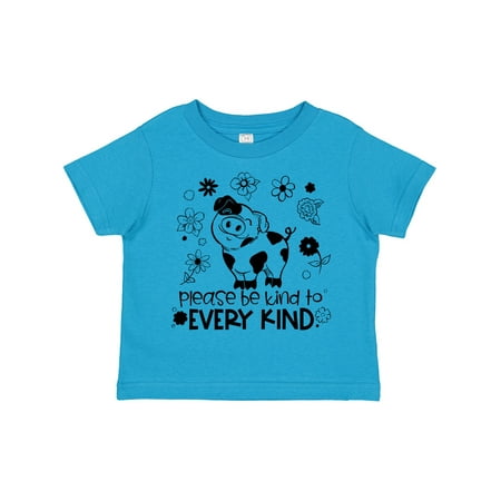 

Inktastic Please Be Kind to Every Kind Cute Pig and Flowers Gift Toddler Boy or Toddler Girl T-Shirt