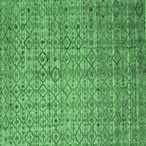 Ahgly Company Indoor Square Abstract Emerald Green Modern Area Rugs, 8' Square