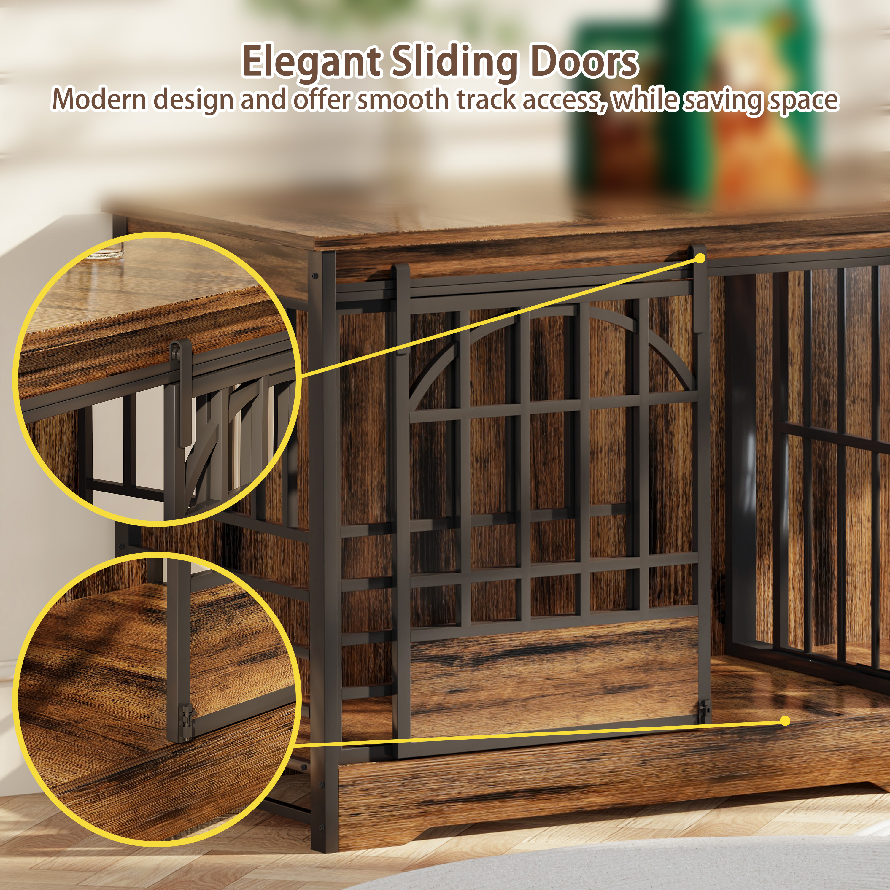 78 inch Dog Crate Furniture XXL Dog Cage Heavy Duty Dog Kennel Indoor with Removable Shelf Divider,Extra Large Double Cage Large Breed