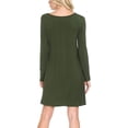 thumbnail image 3 of AULOA Women's Long Sleeve Casual Tunic Dress, Loose Relaxed T Shirt Fabric, Stylish and Fashion Forward (XXL, Army Green), 3 of 4