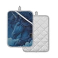thumbnail image 2 of 2Pack Heat-Resistant Quilted Cotton Potholders - Stylish Kitchen Grips for Hot Pots & Pans Ovens Elegant Blue Unicorn, 2 of 7