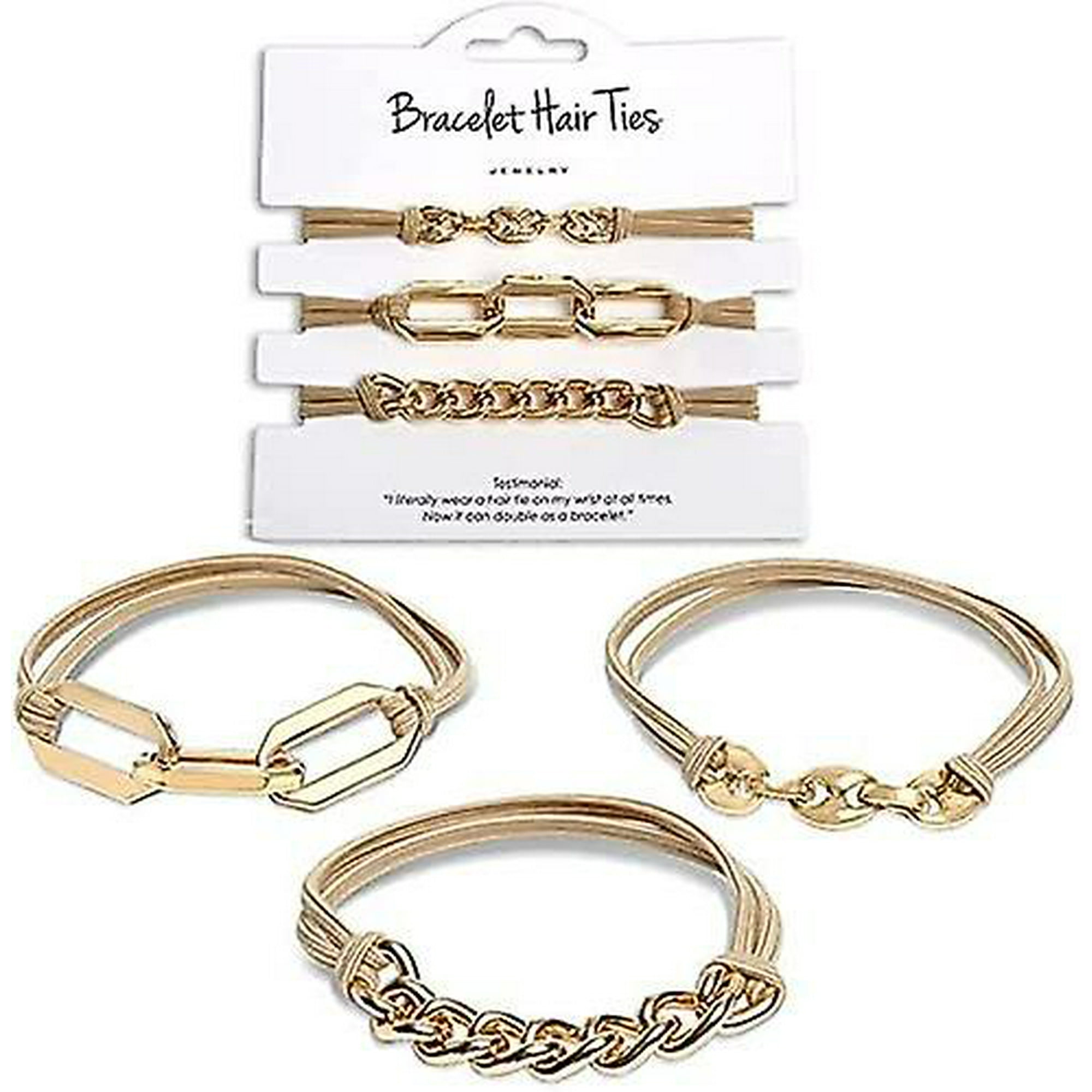 3pcs Of Elastic Bracelet Hair Ties