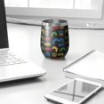 thumbnail image 3 of 12oz Stemless Wine Tumblers Multicolor Controllers Games Icons Black Vacuum Insulated Stainless Steel Travel Tumbler Cups Mug with Lid and Straw for Champaign,Cocktail,Beer with Cleaning Brush, 3 of 5
