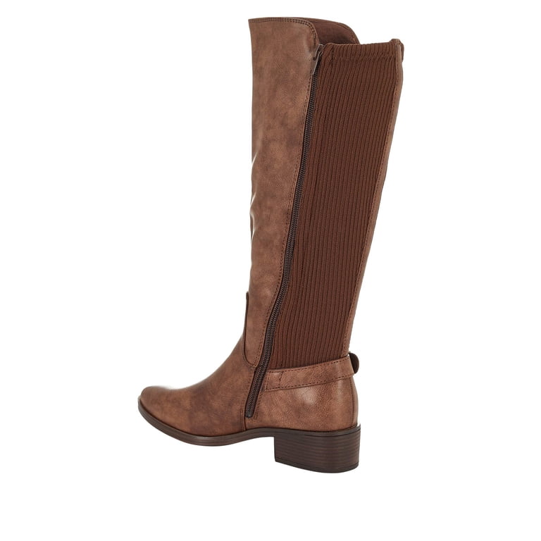Baretraps Womens Mckayla Faux Leather Tall Knee-High Boots  Baretraps Women\'s Mckayla Wide Calf Tall Riding Boots Brown Size 6 main image 0