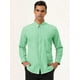 thumbnail image 3 of Camisa de vestir para hombre, manga larga, clásica, color sólido, ajustada, con botones Verde L, 3 of 6