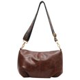 thumbnail image 1 of Bolso bandolera de cuero PU con correa ajustable para mujer (café), 1 of 9