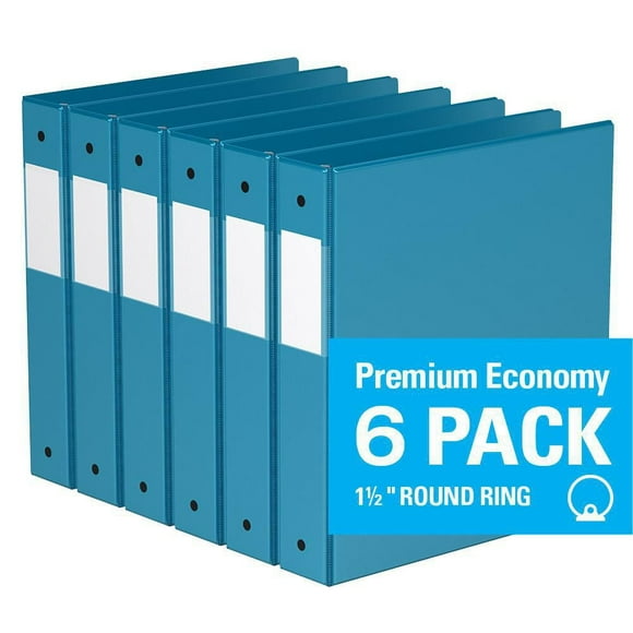 Davis Group, Premium Economy, Round Ring, Binder, 6 Pack, 1.5"