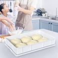 thumbnail image 5 of Tstorage 4 Packs Plastic Stackable Pizza Dough Proofing Box, Pizza Dough Tray with Lid, White, 5 of 7