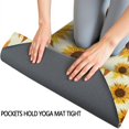 thumbnail image 3 of Yellow Brown Sunflower Pattern Hot Yoga Mat Towel Non Slip for Hot Yoga - Quick-Drying Yoga Mat Cover with 4 Corner Pockets with Travel Bag - Hot Yoga Towel Non Slip 74"x26", 3 of 6