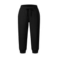 thumbnail image 6 of ZGRBOU Women Capri Jogger Sweatpants Elastic High Waist Drawstring Cropped Track Pants Lightweight Baggy Pants with Pockets, 6 of 7