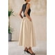 thumbnail image 2 of Vestido PRETTYGARDEN 2025 Verano Maxi sin mangas Beige Negro M, 2 of 8