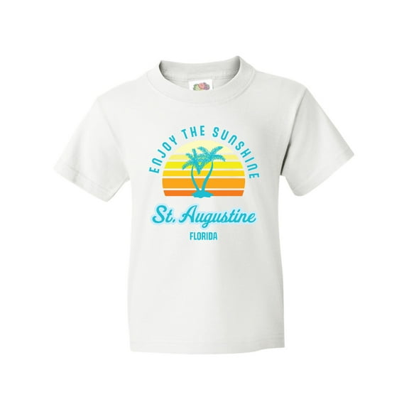 Inktastic Summer Enjoy the Sunshine St. Augustine Florida in Blue Youth T-Shirt