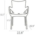thumbnail image 7 of 33.25" Orange and Silver Outdoor Patio Dining Arm Chair, 7 of 7