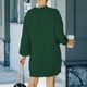 thumbnail image 4 of Vestido de punto Ticfox Cuello en V Manga Larga Casual Cómodo Verde Negruzco XL, 4 of 6