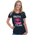 thumbnail image 4 of Faith Over Fear Breast Cancer Ribbon Womens Slim Fit Graphic Tee Brisco Brands L, 4 of 5