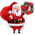 thumbnail image 5 of Christmas Wreath with LED Battery Operated String Lights Door Entrance Hanging Garland Holiday Decorations 40cm (Red), 5 of 5