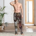 thumbnail image 2 of Balery Vintage Collage Girl Butterfly Pantalones de pijama para hombre, pijama ultraligero, pantalón de descanso-Small, 2 of 6