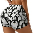 thumbnail image 2 of Kdxio Cartoon Penguin Print Workout Shorts for Women Seamless Soft Smooth Gym Yoga Scrunch Active Shorts, 2 of 9