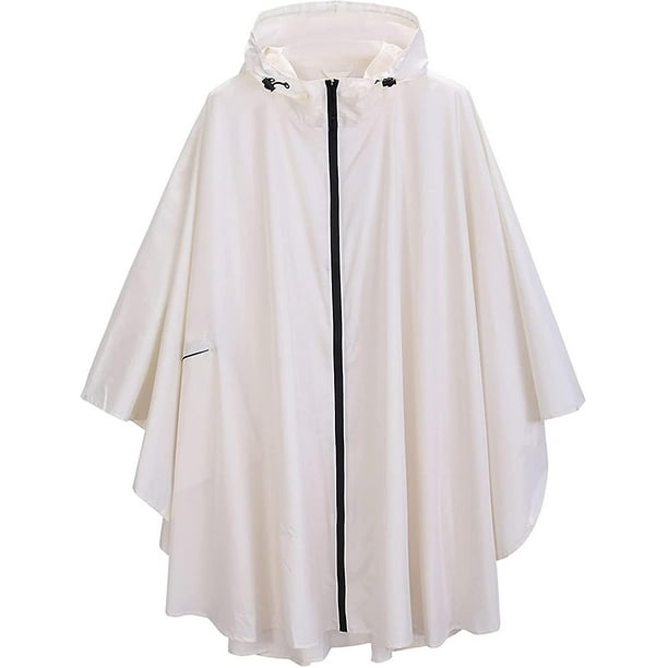 Fashion Hooded Rain Poncho With Pocket Waterproof Raincoat Jacket Zipper  Style For Men/women Adults - Snngv