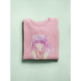 thumbnail image 3 of Anime Girl Quiet Sign Sweatshirt Women -Image by Shutterstock, Female 5X-Large, 3 of 4
