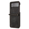 thumbnail image 6 of Classic Detachable Adjustable Crossbody Strap Phone Case for Samsung Galaxy Z Flip 3 5G, Embossed PU Leather Phone Case Cover Shockproof Protective for Samsung Galaxy Z Flip 3 - Black, 6 of 11